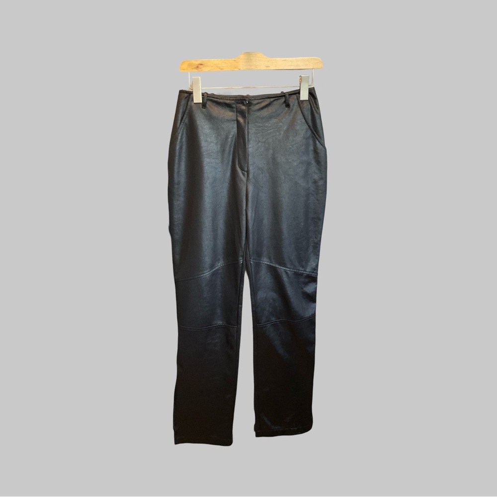 Joseph Ribkoff Black High-rise Leather Like Pants Size 12